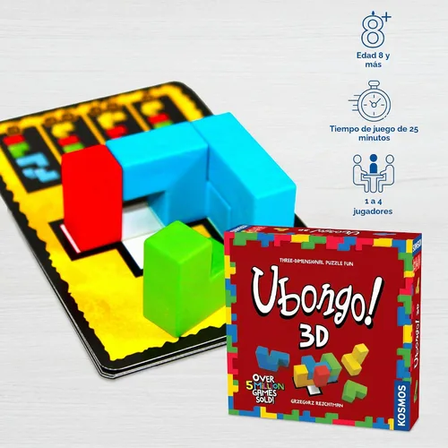 Vista 3 de Ubongo 3D Juego de rompecabezas geométrico con bloques tridimensionales Juego divertido para la familia Altamente rejugable Componentes