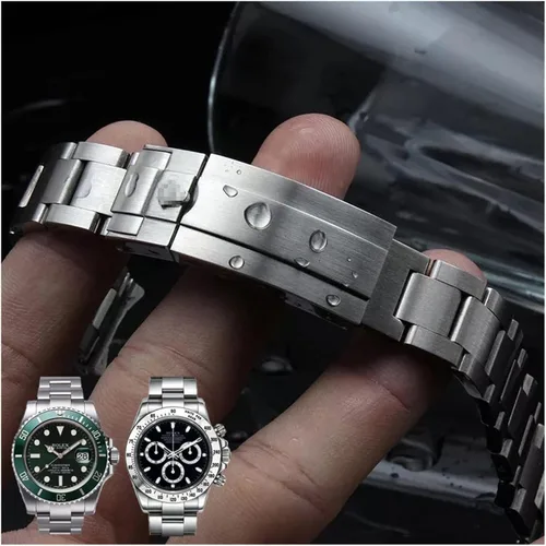 Vista 2 de Your Heart - Correa de reloj Rolex para Submariner para Daytona de acero inoxidable sólido con borde de arco, accesorio para reloj, correa de reloj