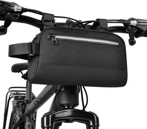 Vista 9 de Bolsa de Manillar de Bicicleta Profesional Impermeable Bolsa Frontal de Barra Transversal de Bicicleta Cesta de Bicicleta Bolsas de Marco