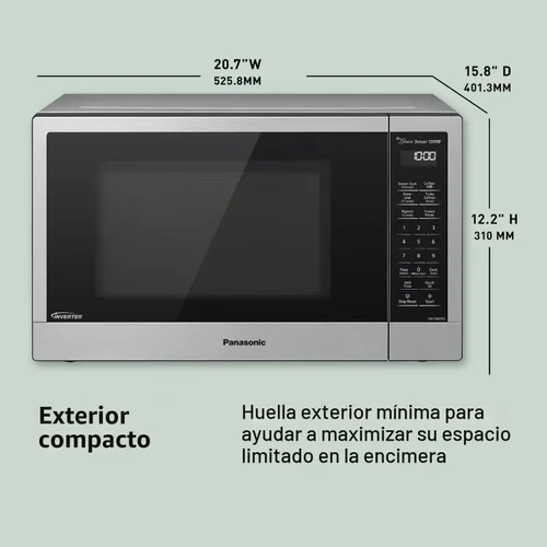 Vista 2 de Panasonic NN-SN67K Microondas, 1.2 pies cúbicos, acero inoxidable/plata