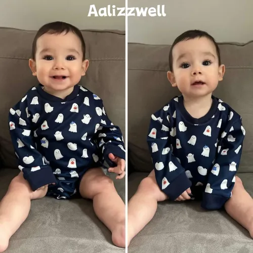 Vista 2 de Aalizzwell Sudadera de gran tamaño para bebé niña y niño