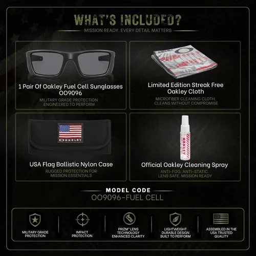 Vista 3 de Oakley Standard Issue SI FUEL CELL USA FLAG Collection Sunglasses With Kit Marco negro mate Lente gris