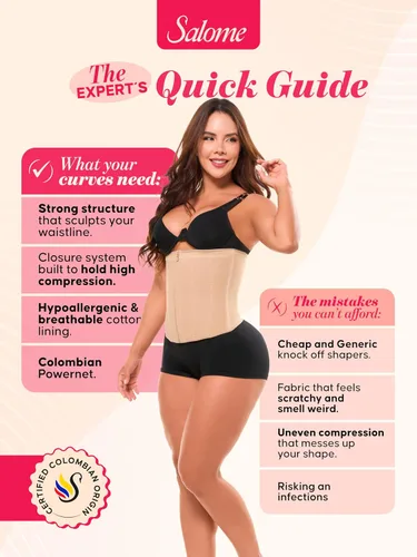 Vista 5 de Salome Colombian Waist Cincher Fajas Colombianas Moldeadoras Underbust Corset Waist Trainer for Women Faja Corset Beige 315-1