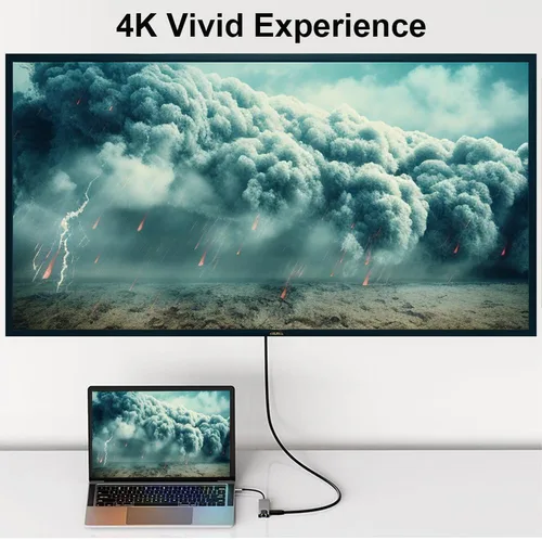 Vista 3 de QCEs Adaptador multipuerto USB C, 5 en 1 USB C a Ethernet HDMI Hub con puerto HDMI Ethernet, puerto USB3.0/2.0, carga PD compatible con MacBook