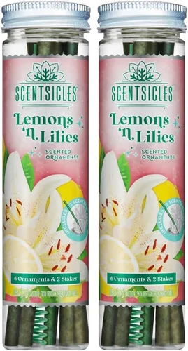 Vista 16 de Scentsicles Adornos para árbol de Navidad perfumados de abeto blanco de invierno, 2 botellas (12 varillas en total)