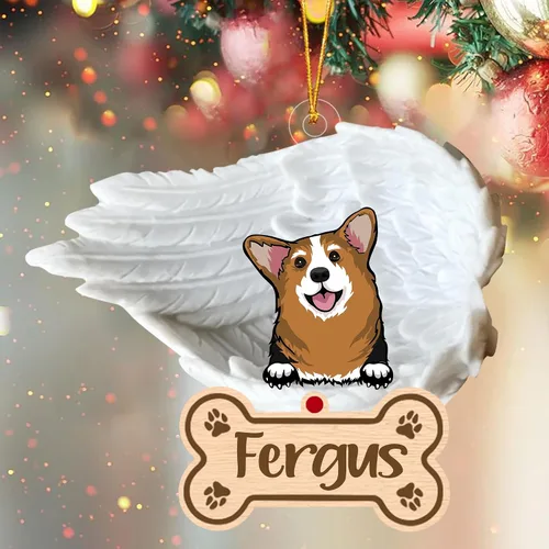 Vista 108 de Adorno de perro afgano de 1 ángel, adorno acrílico 2D personalizado conmemorativo para perros, regalo por pérdida de mascotas, regalo