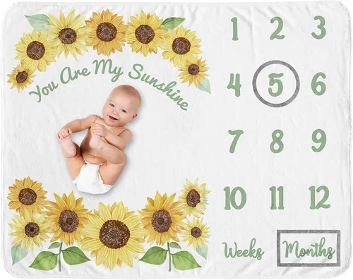 Vista 7 de Sweet Jojo Designs Manta de jardín floral bohemio para niña de flores – recién nacido mensual primer año foto crecimiento infantil regalo regalo