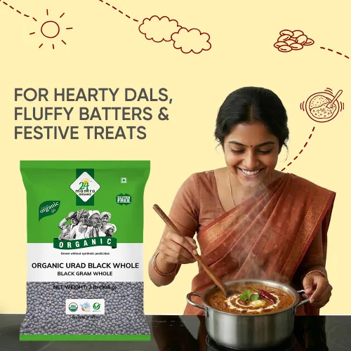 Vista 6 de 24 Mantra Organic Urad Dal Black Whole 4 lb – Gramo negro entero Urad Dal Alto en proteína a base de plantas y fibra dietética Para dals diarios