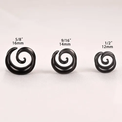 Vista 5 de Maxbott 2 ganchos redondos de moda para lóbulo estirado, túneles de oído, dilatadores, piercings, joyería corporal