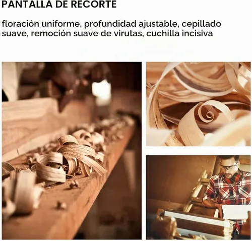 Vista 6 de Mini cepilladora de madera, herramienta de mano ajustable de acero al
