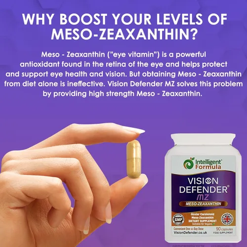 Vista 3 de Vision Defender MZ Meso-zeaxantina 10mg Suplemento vegano para ojos