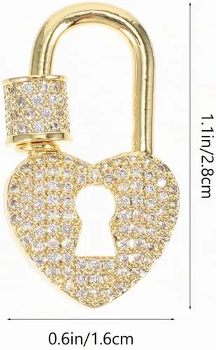 Vista 5 de EXCEART - Collar con diseño de corazón y ojo de cerradura de joyería, cierre de cadena ligero y compacto, accesorio delicado para proyectos