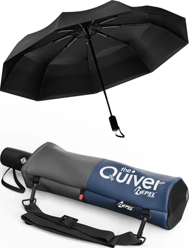 Vista 88 de REPEL Windproof Travel Umbrella - Compact & Withstands Winds up to 85MPH , Strongest Premium Auto Folding Umbrella for Rain and Sun - Durable, Light