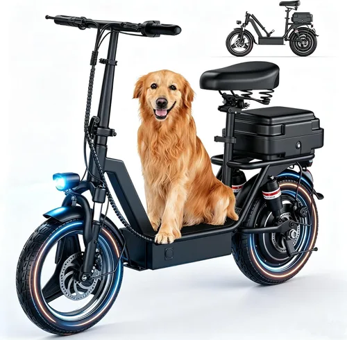 Vista 10 de Patinete eléctrico para adultos con asiento, neumático de 14 pulgadas Gris ceniza