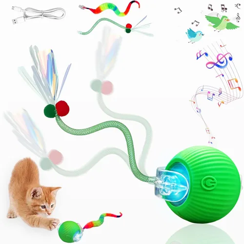 Vista 11 de Nuevo Juguete de Pelota para Gatos Mejorado - Speedy Tail 2.0 Juguete para Gatos, Pelota de Juguete Interactiva para Gatos, Juguetes Estimulantes