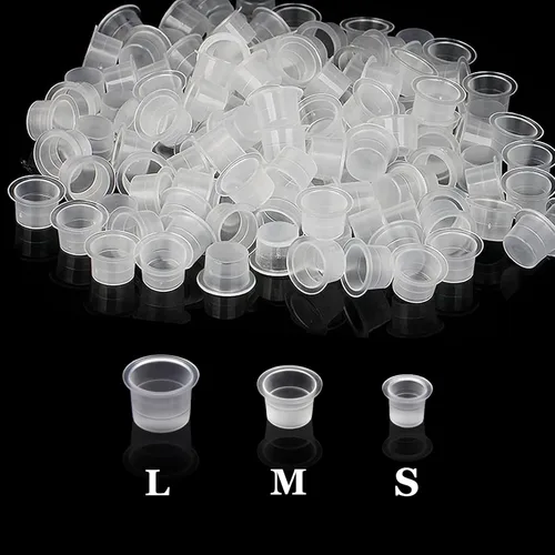 Vista 8 de Urknall 1000pcs tapas de tinta de tamaño mediano tazas de tinta de tatuaje para soporte de tinta tapas de tatuaje para tinta de tatuaje