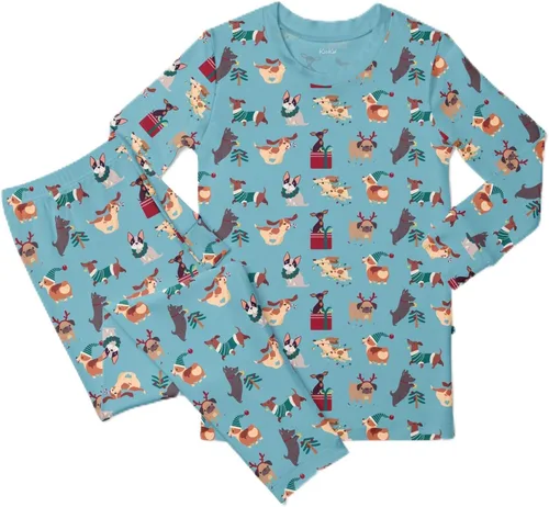 Vista 139 de KicKee Pants Conjunto de pijama de manga larga con estampado de piezas 90's Plaid