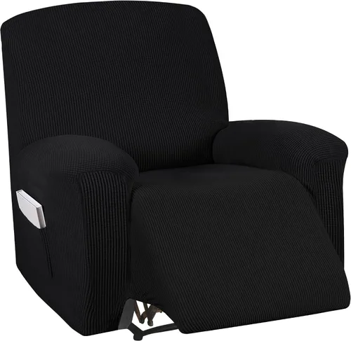 Vista 19 de Turquoize Funda elástica para silla reclinable, funda para sofá reclinable, funda de sofá de 1 pieza con bolsillo lateral, funda protectora