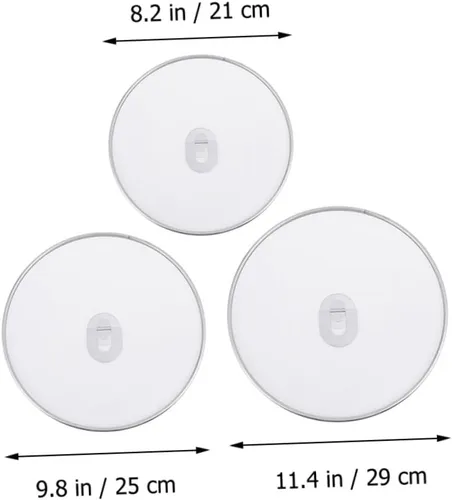 Vista 4 de Pantalla de salpicaduras de acero inoxidable plata para sartén, 3 piezas