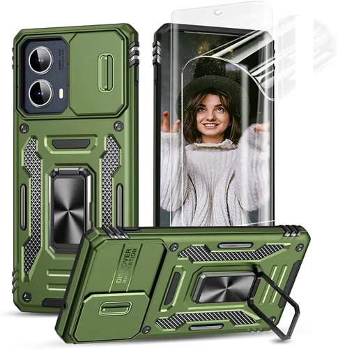 Vista 22 de Jeylly Funda para Motorola Edge Plus 2023 con protector de pantalla HD