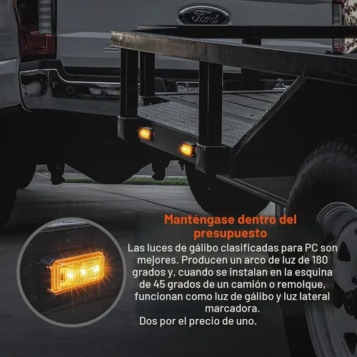 Vista 3 de TRUE MODS Luz de marcador LED ámbar de 2.5 pulgadas con bisel negro [DOT FMVSS 108] [SAE P2PC] [montaje superficial] [impermeable IP67] Luces