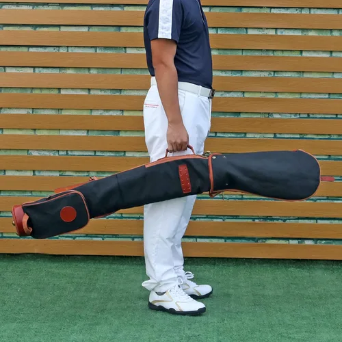 Vista 7 de TOURBON Bolsas de golf para hombre y mujer con bolsillo para pelotas con cremallera (bolsa de transporte de golf de 33 pulgadas, color negro)