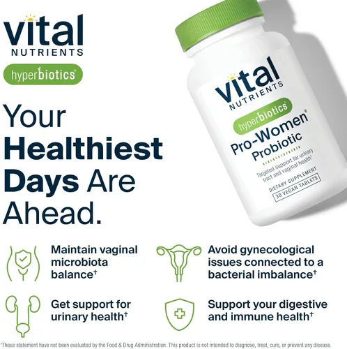 Vista 7 de Hyperbiotics Probióticos Pro para mujeres Tabletas de liberación temporal Suplemento nutricional premium Vegano, sin lácteos y gluten Apoyo