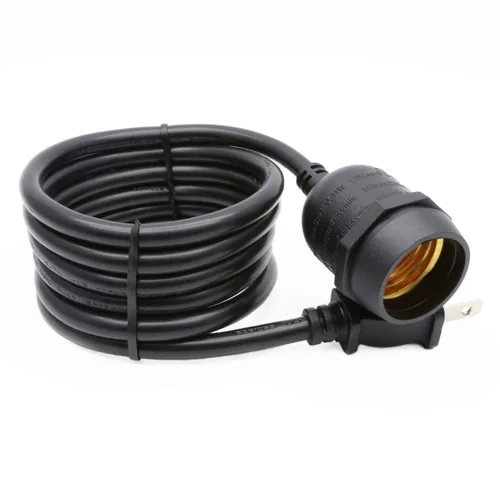 Vista 2 de Mini lámpara colgante de 1 enchufe de 5 pies, luces de cadena para patio resistentes a la intemperie de servicio pesado, kit de lámpara de techo