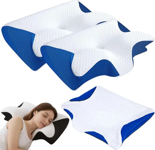 Vista 15 de GDSAFS Neckhaven Pillow Hospitality Collection, 2026 Nueva almohada ortopédica Neckhaven con funda de almohadas para el cuello, almohadas Azul