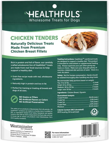 Vista 2 de Healthfuls Chicken Tenders - Golosinas para perros, 11 onzas