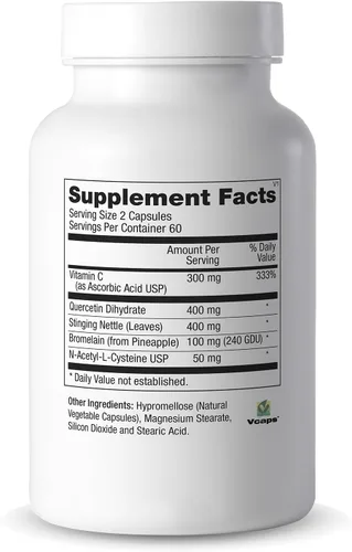 Vista 2 de Cooper Complete Complejo de quercetina, bromelina y vitamina C, 120 cápsulas