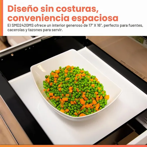Vista 2 de Sharp SMD2420MS - Horno de microondas integrado con cajón de 24 pulgadas, 1.2 pies cúbicos, acero inoxidable, panel de control táctil, tecnología