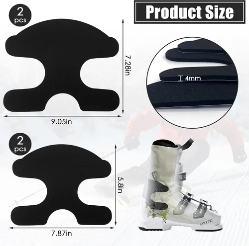 Vista 2 de Almohadillas autoadhesivas para botas en J y almohadillas de espuma para botas de esquí, almohadillas de tobillo para botas de esquí, protector