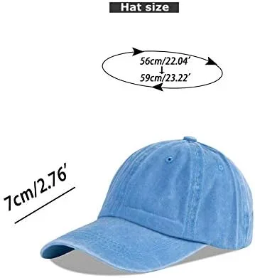 Vista 6 de LANGZHEN Gorra de béisbol unisex 100% algodón, para hombres y mujeres, de mezclilla lavada, ajustable, sombrero de papá