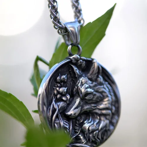 Vista 6 de Collar vikingo nórdico para hombre, brújula vegvisir, collar original de talismán, 1 ud
