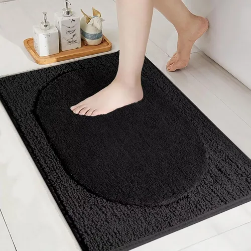 Vista 5 de DEXDE Alfombras de baño 24x16, alfombrillas de microfibra extra suaves y peludas, antideslizantes, absorbentes, de secado rápido, lavables a