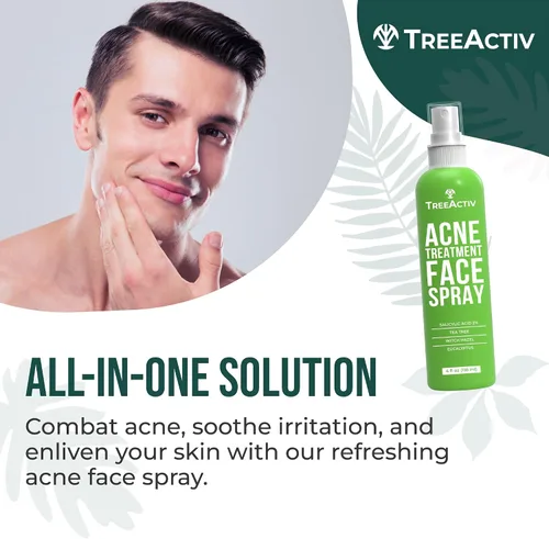 Vista 7 de Spray facial para acné, 4 onzas líquidas en aerosol facial con hamamelis, ácido salicílico para pieles propensas al acné y grasas, para acné
