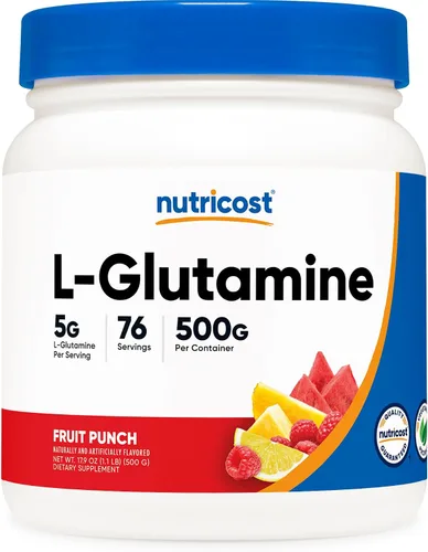 Vista 13 de Nutricost - L-glutamina en polvo, 17.6 onzas (sabor frambuesa azul)
