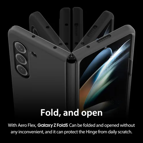 Vista 7 de araree Aero Flex - Funda para Galaxy Z Fold Series con protección de bisagra, carcasa protectora delgada (PC) con protector de bisagra (TPU), Crema