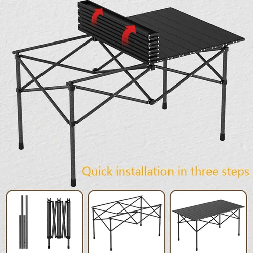 Vista 7 de Mesa de picnic plegable de 3 pies con asientos/agujero para paraguas, soporte de 265 libras que soporta esa tarjeta ligera y plegable, mesa plegable