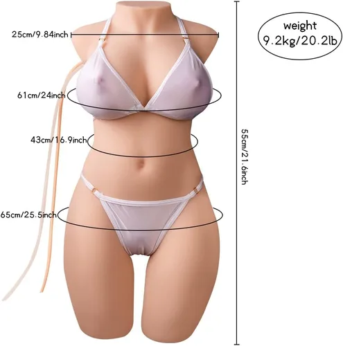 Vista 7 de Juguete sexual eléctrico masturbación masculina pecho gigante, cintura delgada, glúteos, vagina real, muñeca sexual corporal, medio cuerpo, TPE