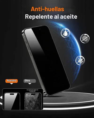 Vista 5 de chubbycable ChubbyShield Ultra - Protector de pantalla de privacidad para iPhone 16, 2 unidades, protector de pantalla antiespía con caja