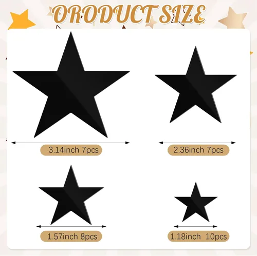 Vista 2 de Shappy 32 calcomanías de pared de espejo de estrella para dormitorio, sala de estar, decoración de bricolaje, espejo acrílico extraíble, calcomanías