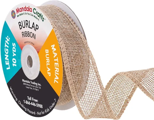 Vista 17 de Mandala Crafts Cinta de arpillera negra de 1.5 pulgadas de ancho para manualidades, rollo de 20 yardas de cinta rústica de arpillera para coronas