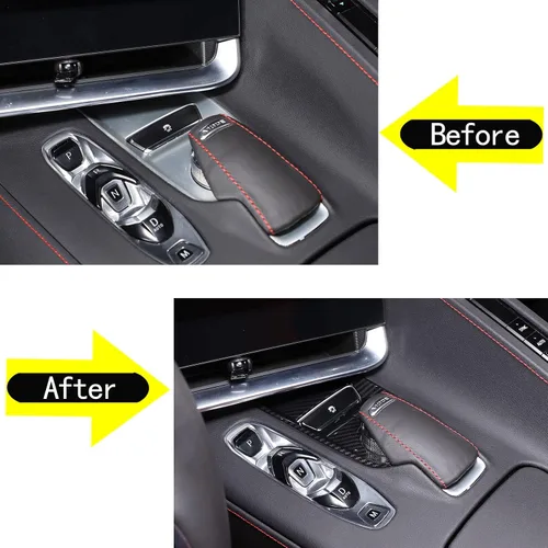 Vista 2 de Sekhyna Cubierta de panel de palanca de cambios ABS 1 unidad compatible con Corvette C8 Stingray 2020-2023 consola central antideslizante cubierta