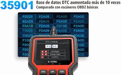 Vista 5 de Herramienta de diagnóstico del escáner OBD2 del coche, lector de código de luz del motor de verificación del vehículo con restablecimiento, datos