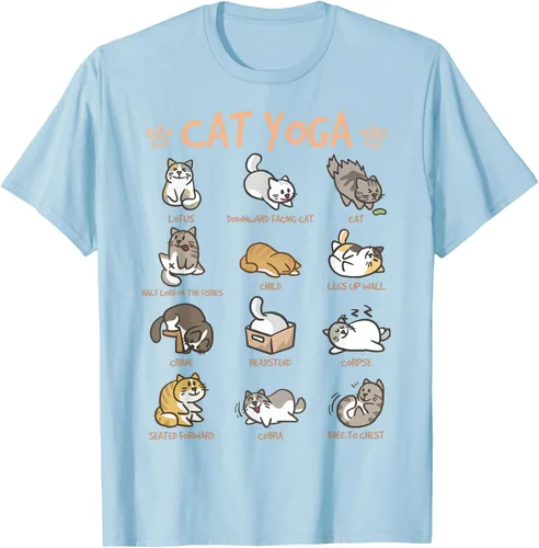 Vista 92 de Cat Yoga Poses Cats Practicing Mindfulness Meditación Kitten - Camiseta, Negro, S
