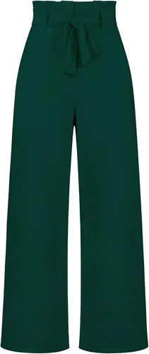 Vista 6 de ebossy Pantalones palazzo elásticos de cintura alta para mujer, pierna ancha, casual, elegante, para negocios, fiesta, pantalones largos con cinturón