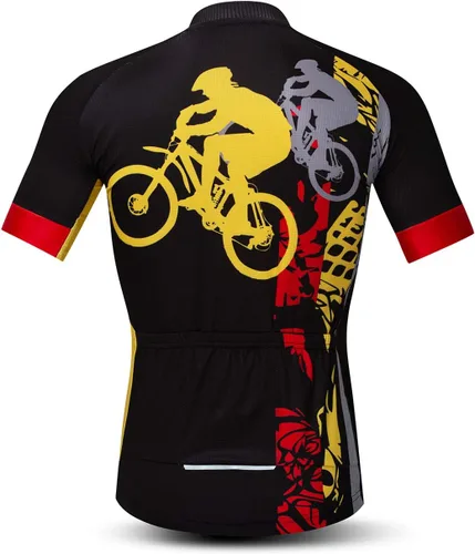 Vista 2 de Camisetas de ciclismo para hombre, camiseta de ciclismo de montaña, manga corta, transpirable, camisetas de ciclismo de secado rápido