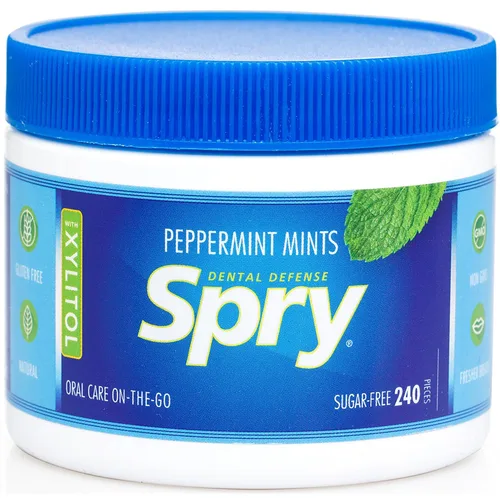 Vista 10 de Spry Xylitol Berry Blast Mints Caramelos sin azúcar - promueve la salud oral, aumenta la producción de saliva, detiene el mal aliento, sin OGM, sin